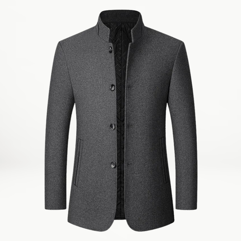 ModeGeist | Jacke mit Knöpfen Wollmischung Klassisch, Elegant