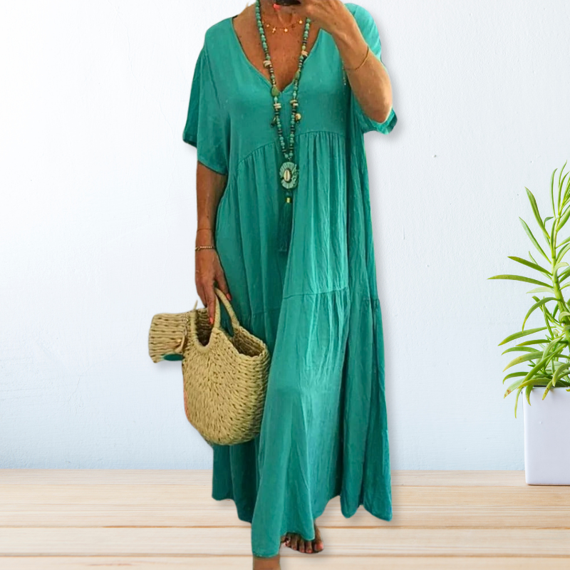 MODEGEIST Damen Draped Dress Fließendes Design Vielseitig