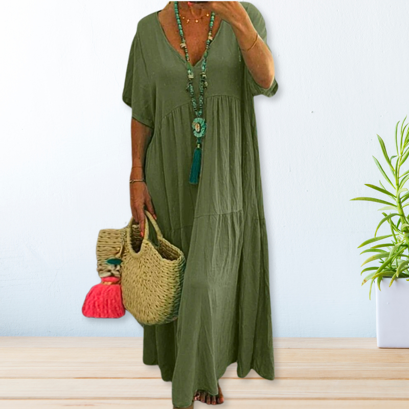 MODEGEIST Damen Draped Dress Fließendes Design Vielseitig