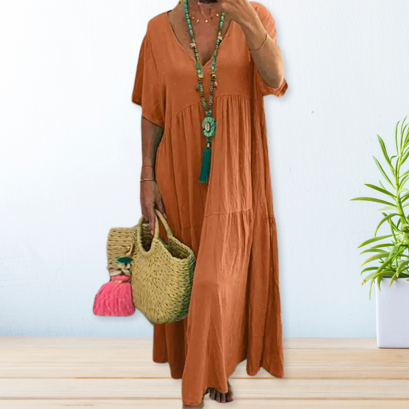 MODEGEIST Damen Draped Dress Fließendes Design Vielseitig