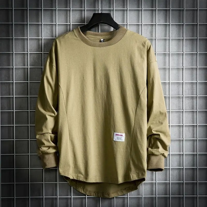 Pullover Sweater with Dropped Hemline