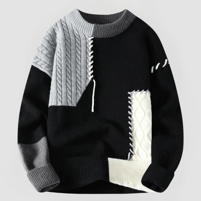 ARNE Pullover: Cozy Patchwork Design