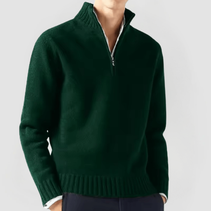VENHUES Strickpullover mit Reißverschluss