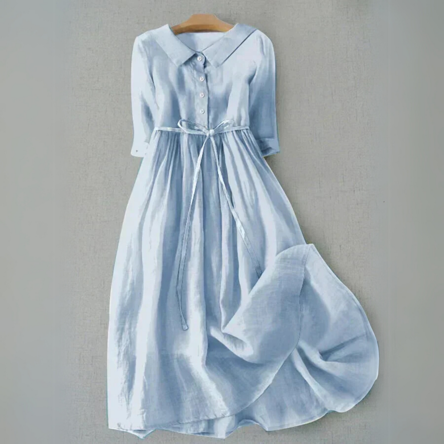 MODEGEIST Damen Casual-Kleid A-Linie Kurzarm Baumwolle