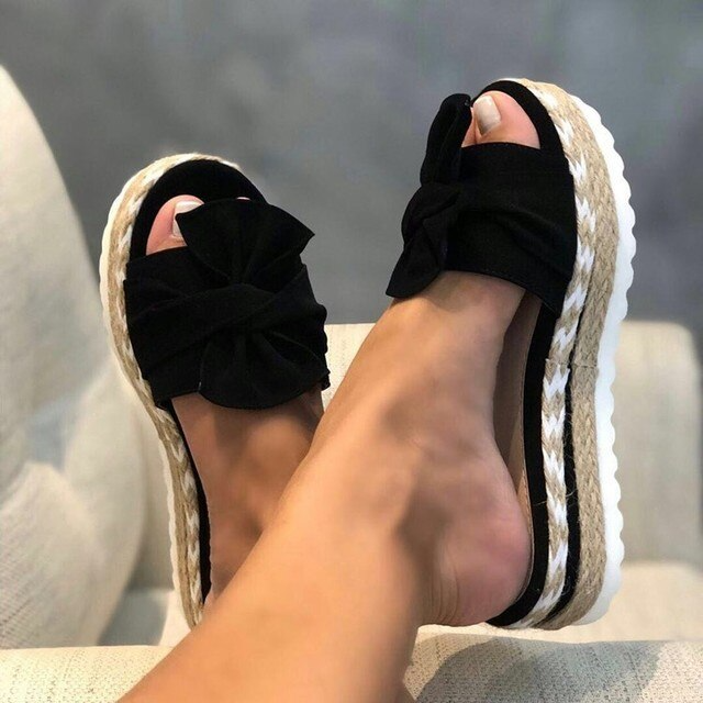 MODEGEIST Damen Keilsandalen Geflochten Verstellbar Gepolstert