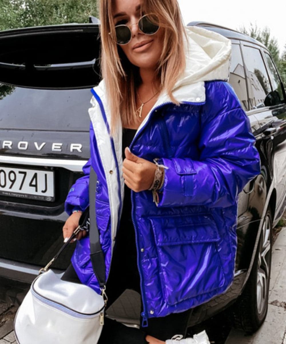 ModeGeist | Steppjacke - Wasserdicht und Winddicht - Gepolstert mit Kapuze - Reißverschluss und Knöpfe