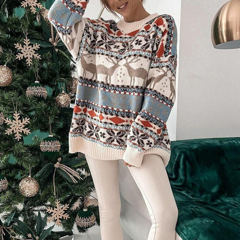 Weichster & wärmster Damenpullover im weihnachtlichen Design