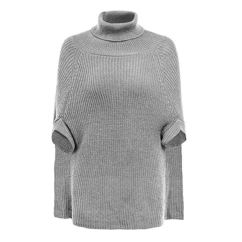 Damen modischer Strickpullover mit hochstehendem Kragen und exklusivem Häkelmuster ModeGeist