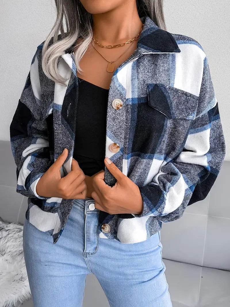 ModeGeist | Karierte Flanelljacke - Kurzschnitt