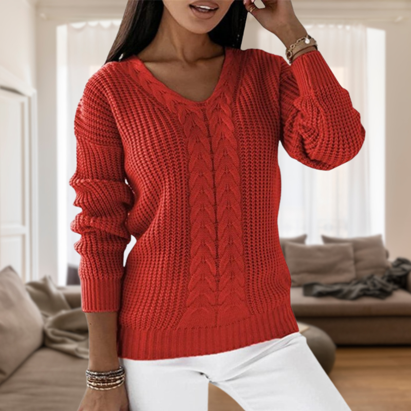 ModeGeist | Modischer Strickpullover mit V-Ausschnitt