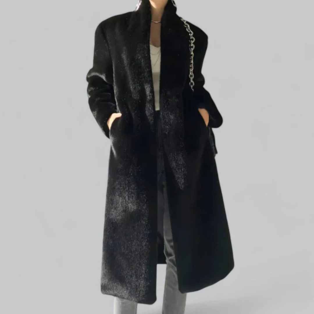 ModeGeist | Lange Winter Warme Trench Mantel - Schwarz