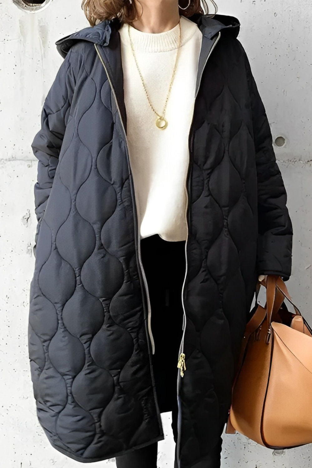 Lässiger Priscilla Parka mit Argyle-Muster und Kapuze
