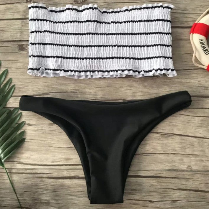 MODEGEIST Damen Bikini-Set mit Bandeau-Oberteil