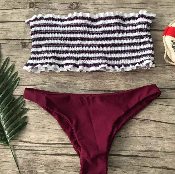 MODEGEIST Damen Bikini-Set mit Bandeau-Oberteil