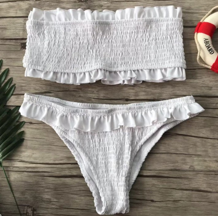 MODEGEIST Damen Bikini-Set mit Bandeau-Oberteil