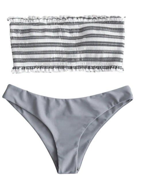 MODEGEIST Damen Bikini-Set mit Bandeau-Oberteil