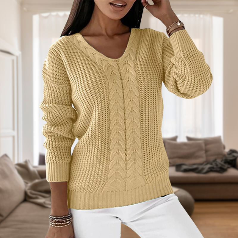 ModeGeist | Modischer Strickpullover mit V-Ausschnitt