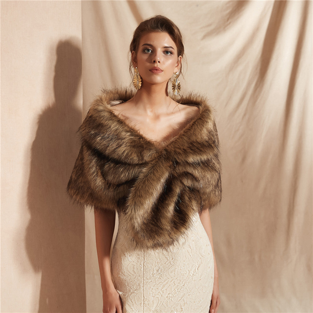 Damen Eleganter Kunstfell Schal ModeGeist