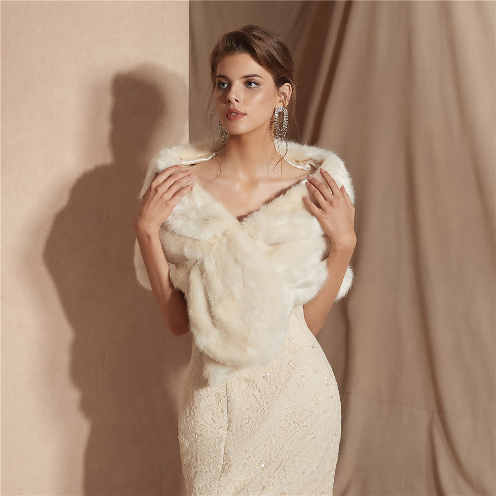 Damen Eleganter Kunstfell Schal ModeGeist