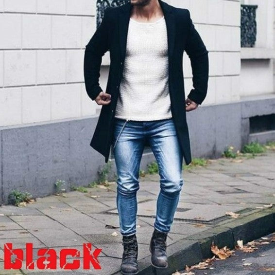 Herren eleganter langer Mantel mit modernem Schnitt ModeGeist