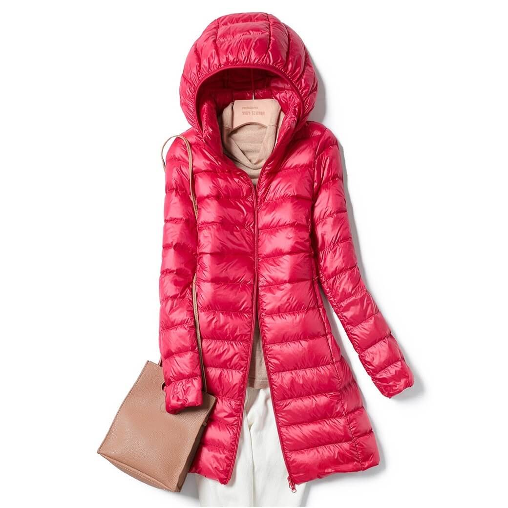 ModeGeist | Leichter Wintermantel mit abnehmbarem Hut für Frauen ideal für die kalte Saison