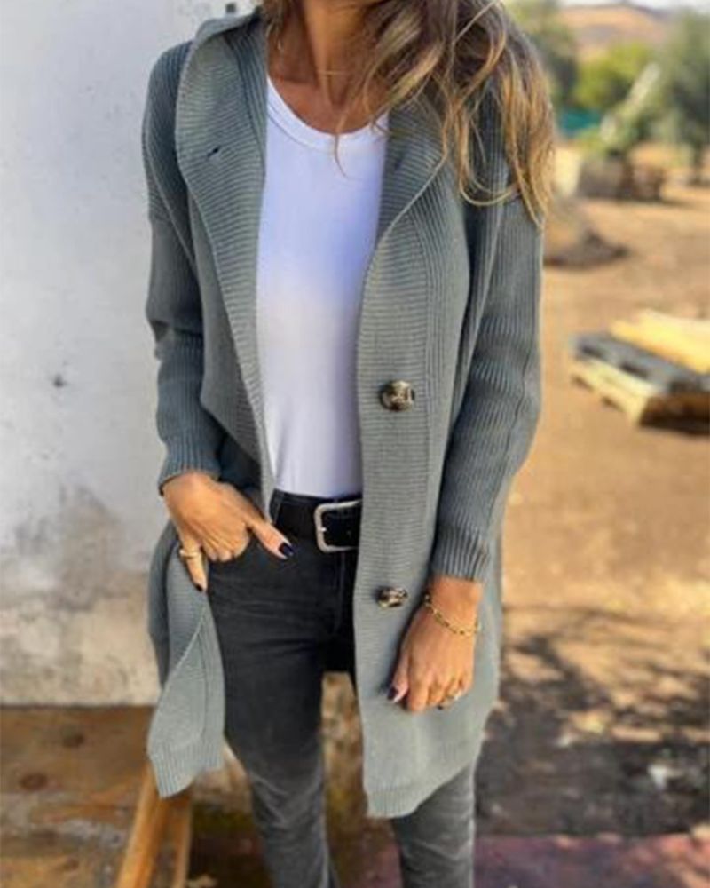 ModeGeist | Kapuzenstrickjacke mit Taschen