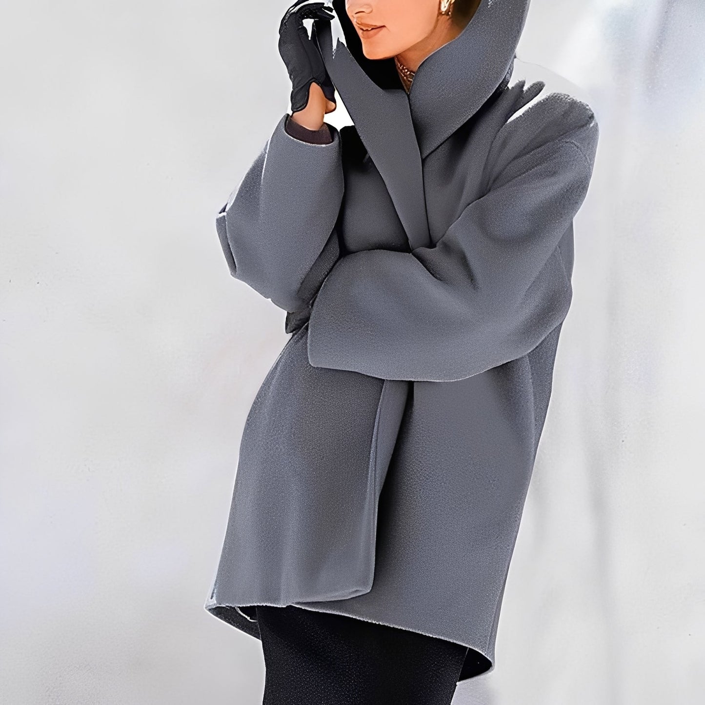 ModeGeist | Eleganter, Weit Geschnittener Wollmantel für Frauen