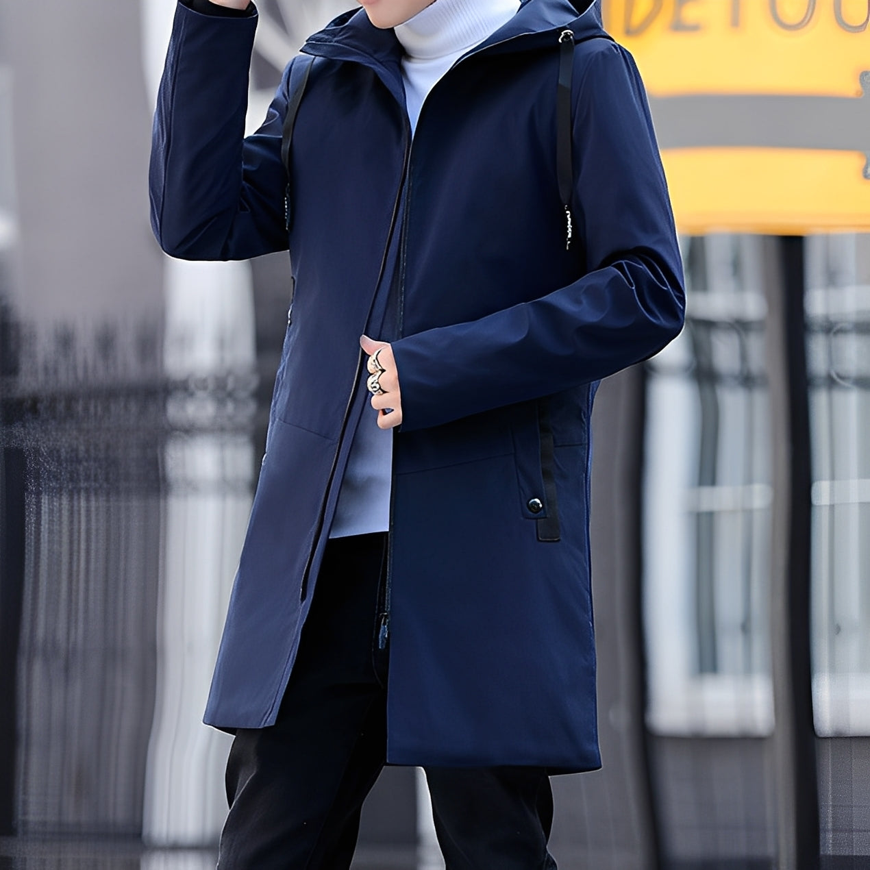 ModeGeist | Lässige, dicke, wasserdichte Jacke mit Kapuze für Herren