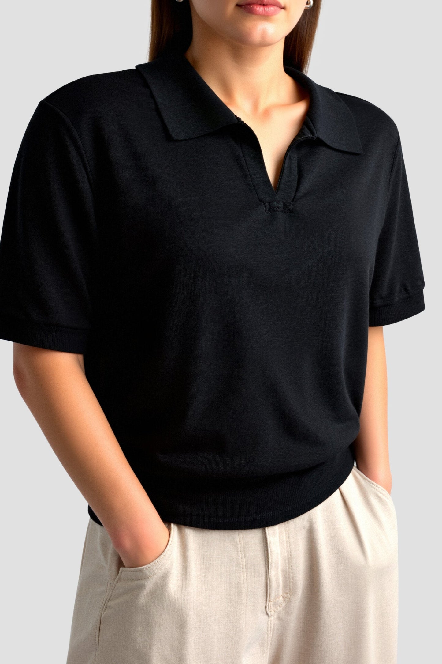 ModeGeist | Bequeme Damen Polo mit Kurzen Ärmeln
