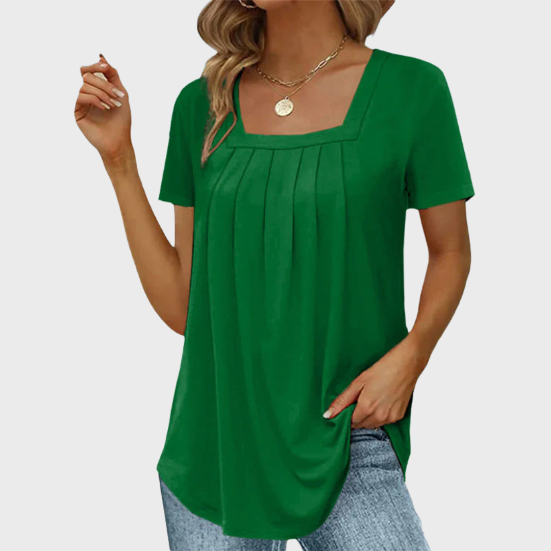 MODEGEIST Damen Sommerbluse leicht atmungsaktiv Kurzarm Bluse