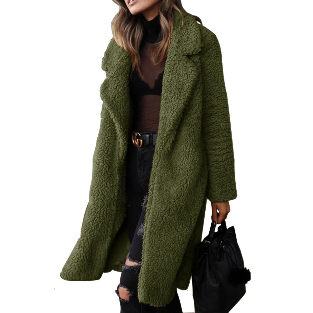 Elegante Teddyfleece Jacke für Damen Catharina | Warmer Kurzmantel mit hohem Kragen