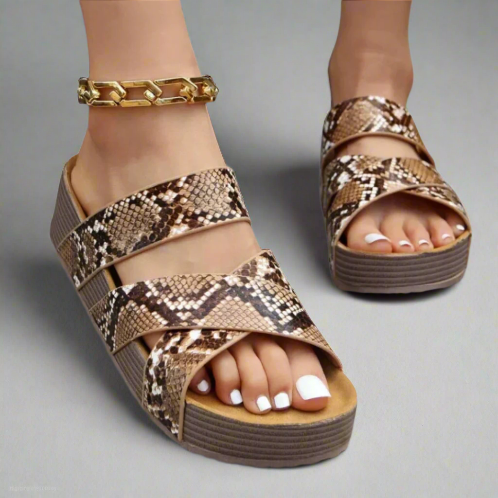 MODEGEIST Damen Komfort-Sandalen Gepolsterte Sohle Verstellbare Riemen