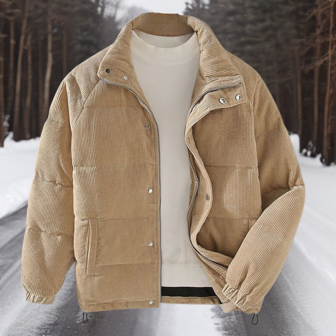 Männer-Winterjacke mit Reißverschluss und Kapuze