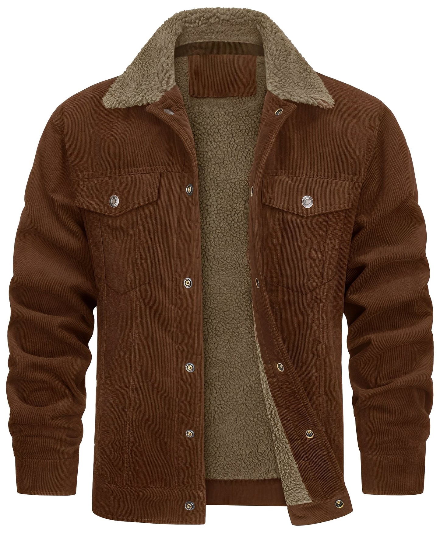 ModeGeist | klassische Cord-Plüschjacke für Männer