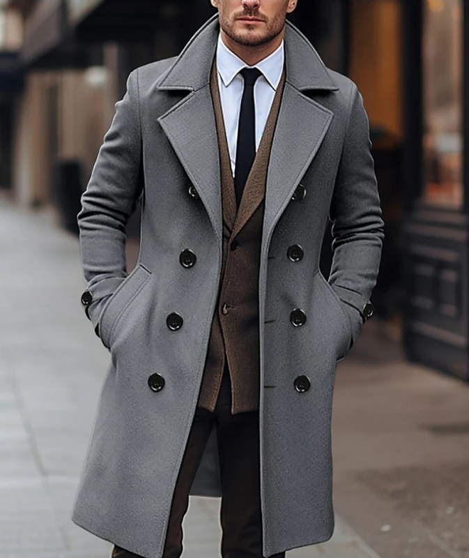 ModeGeist | Eleganter Männer-Doppelreiher-Mantel