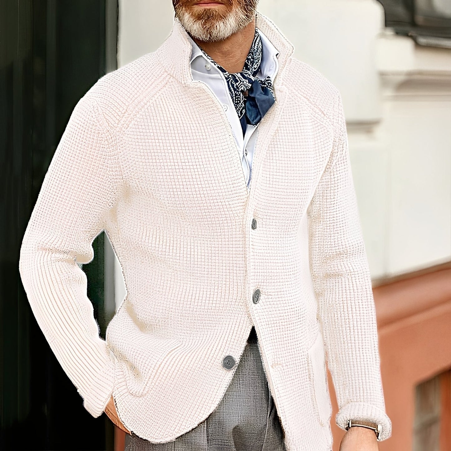 ModeGeist | Eleganter Strickcardigan für Herren