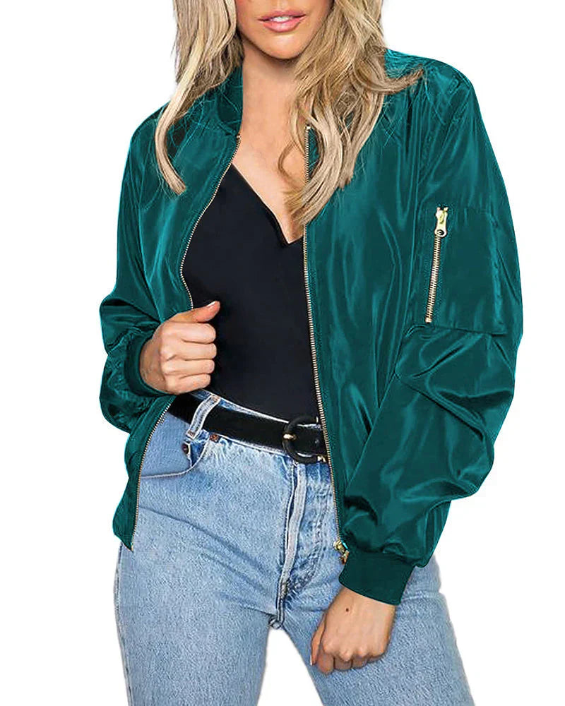 ModeGeist | Elegante Bomberjacke für Damen Leicht und Bequem