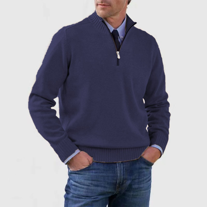 ModeGeist | Herrenpullover Mit Halbem Reißverschluss