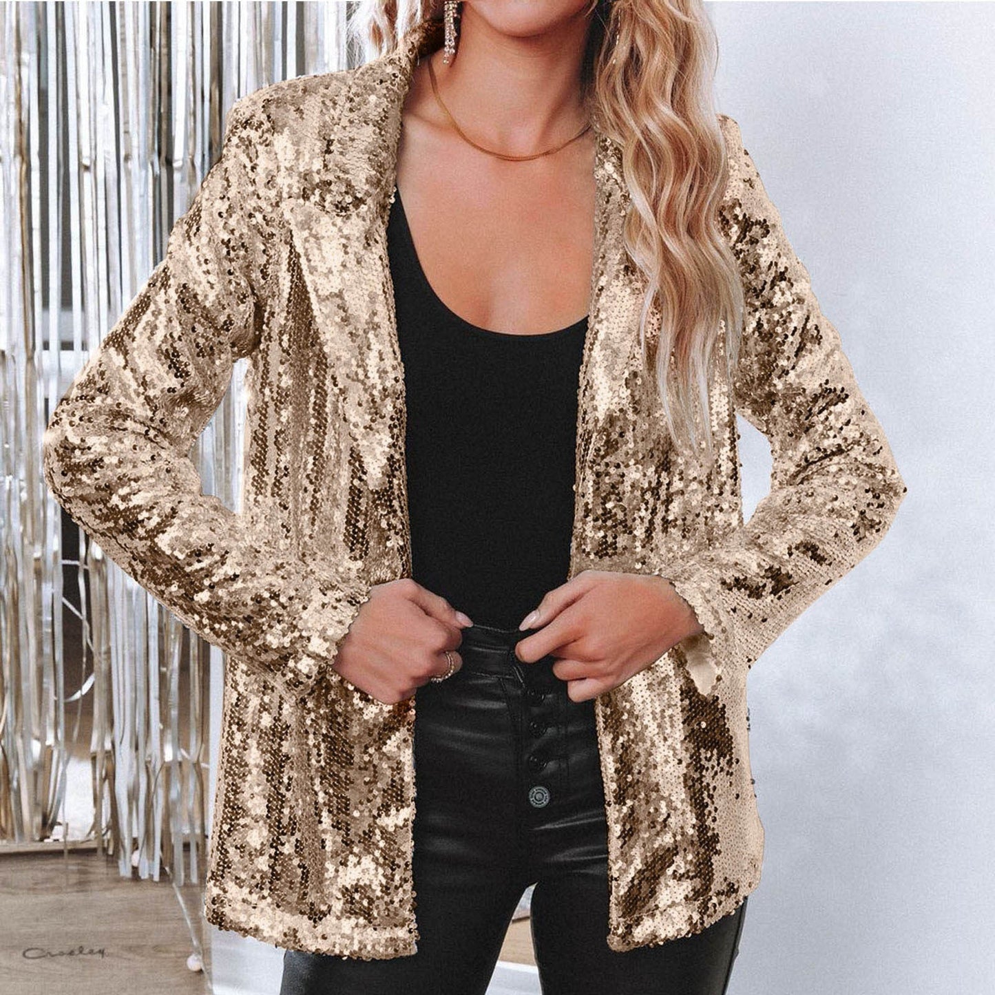 ModeGeist | Glänzender Pailletten-Blazer für Frauen