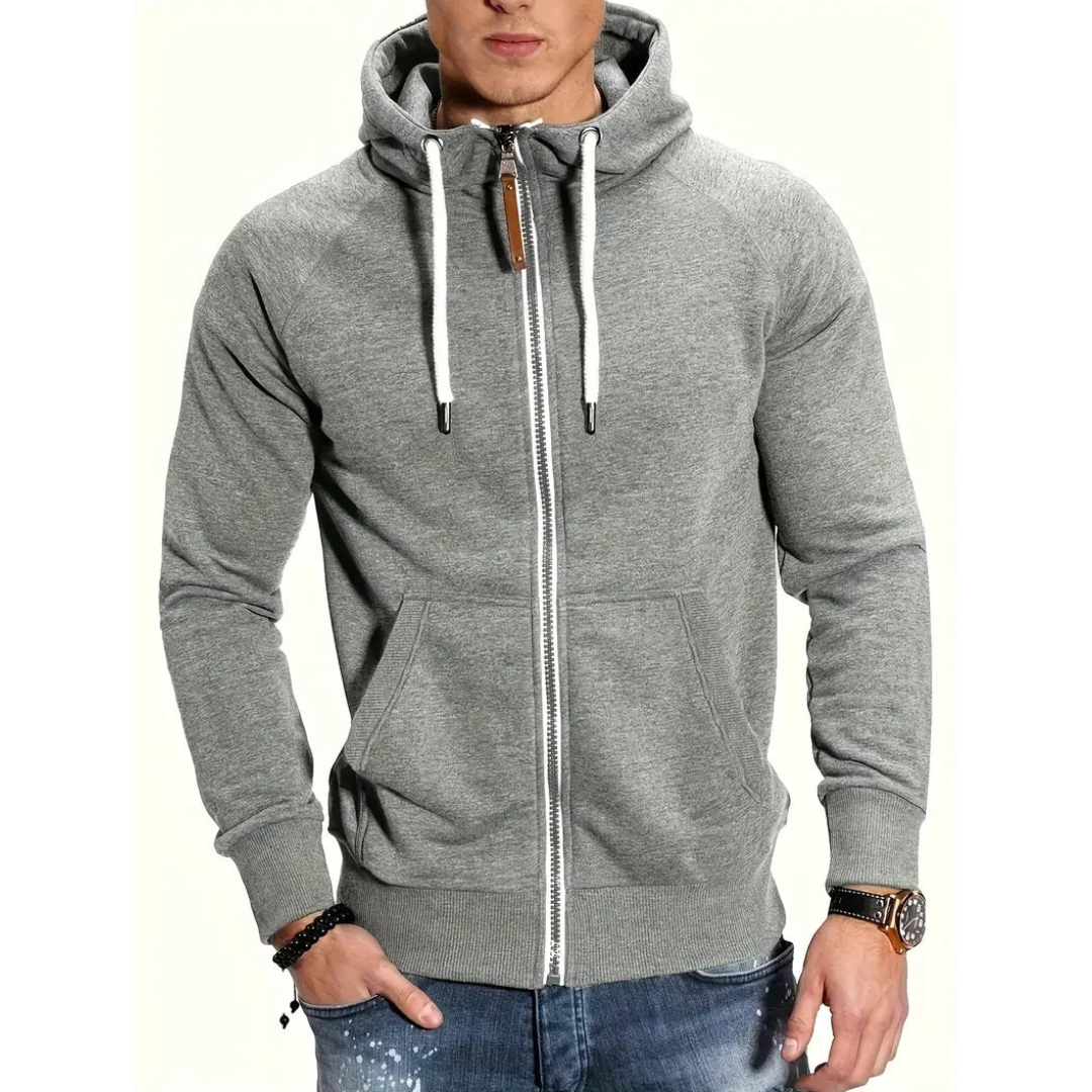 Fudus Kapuzenpullover mit Reißverschluss und Taschen