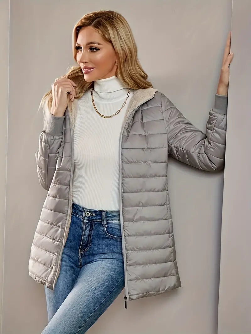 ModeGeist | Fleece Gefütterte Jacke mit Reißverschluss