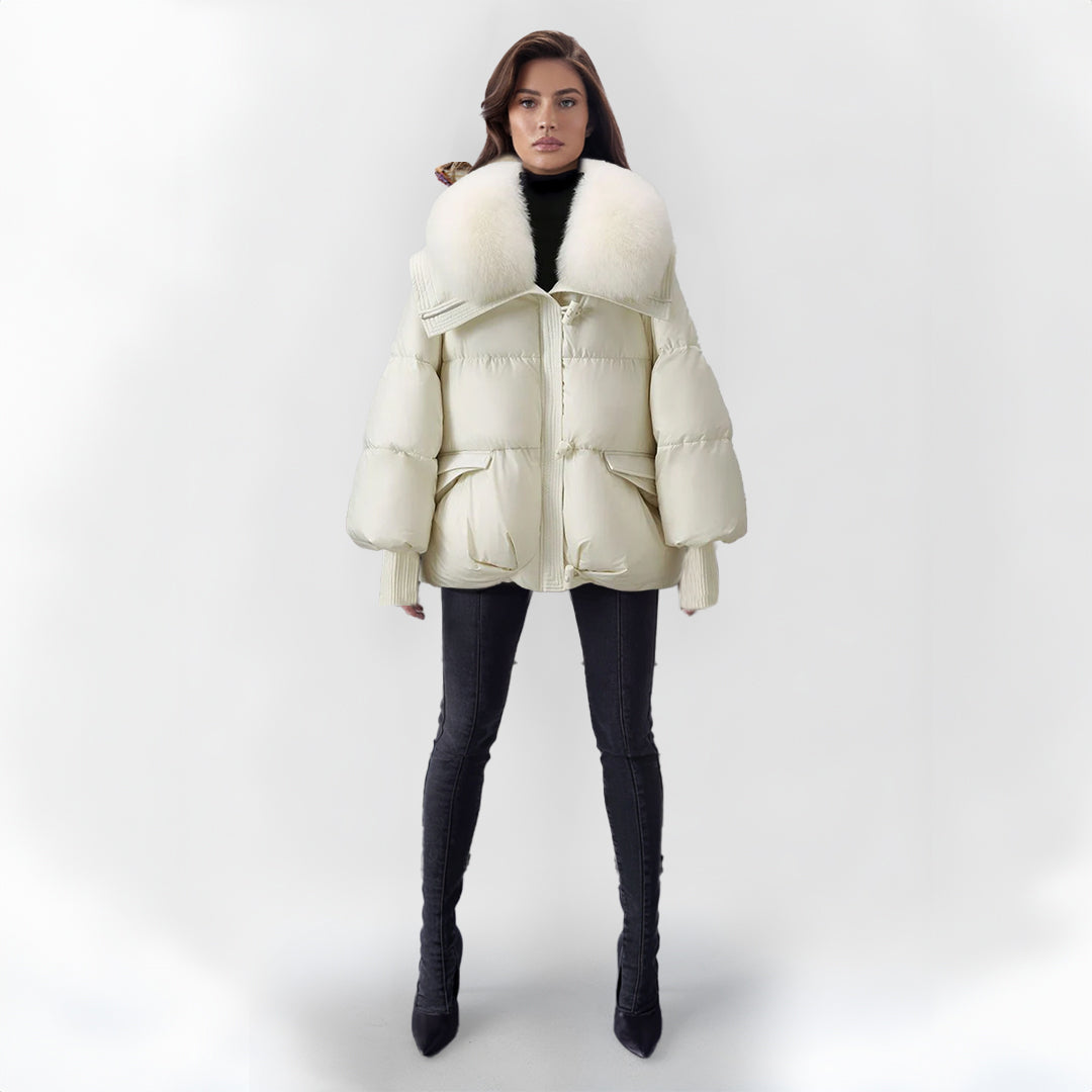 ModeGeist | Pufferjacke mit Kunstpelzkragen