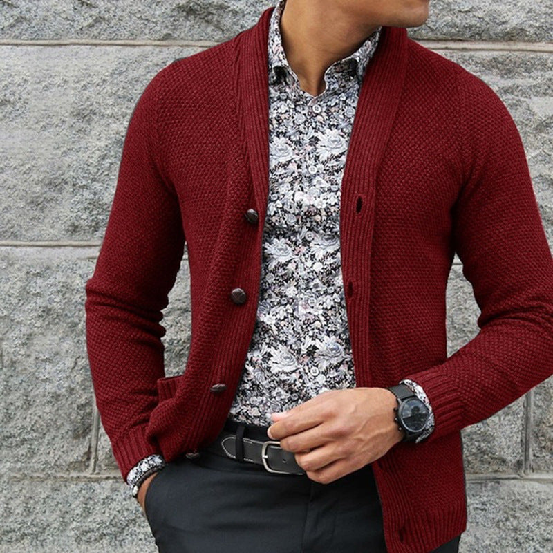 Herren Strickjacke mit eleganten Knopfdetails und strukturierter Textur ModeGeist