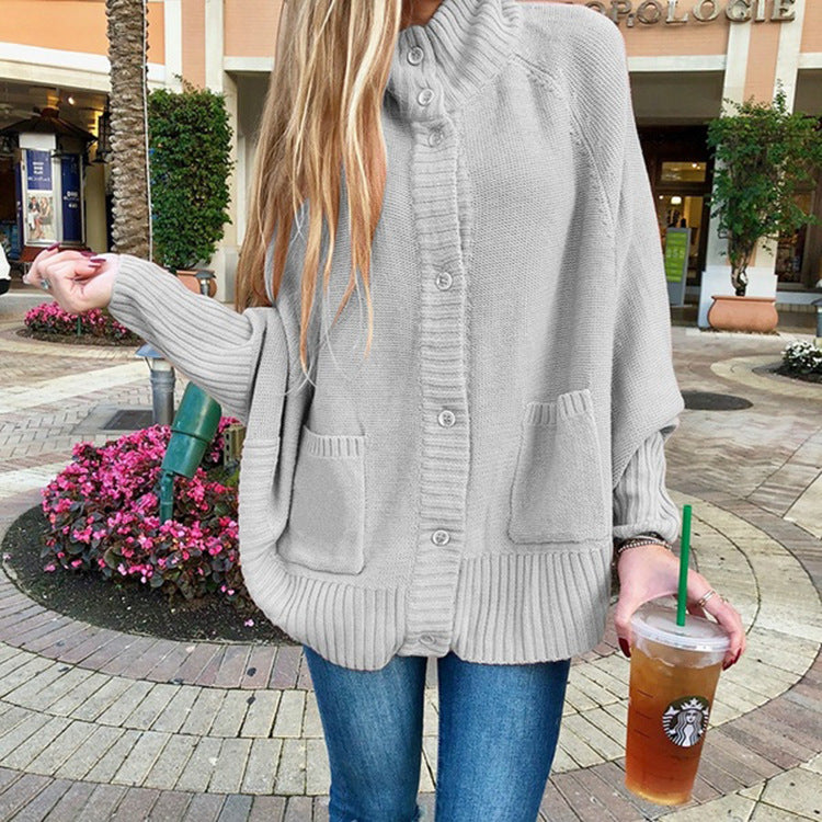 Damen Grobstrickjacke mit praktischen Taschen und modischem Kragen ModeGeist
