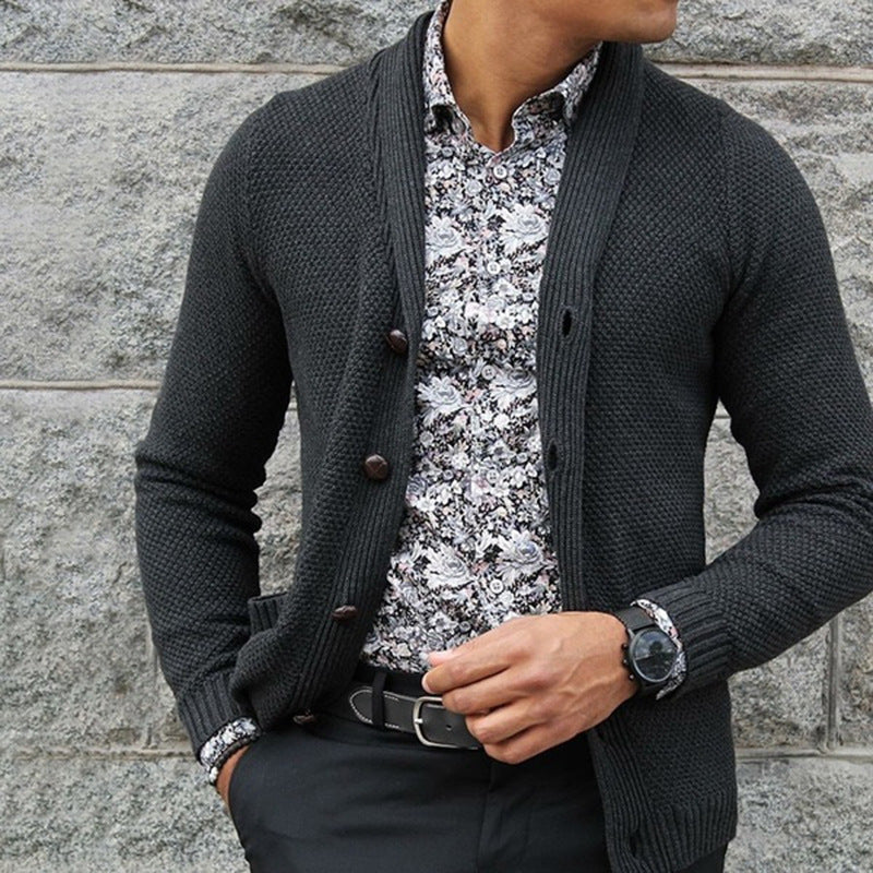 Herren Strickjacke mit eleganten Knopfdetails und strukturierter Textur ModeGeist