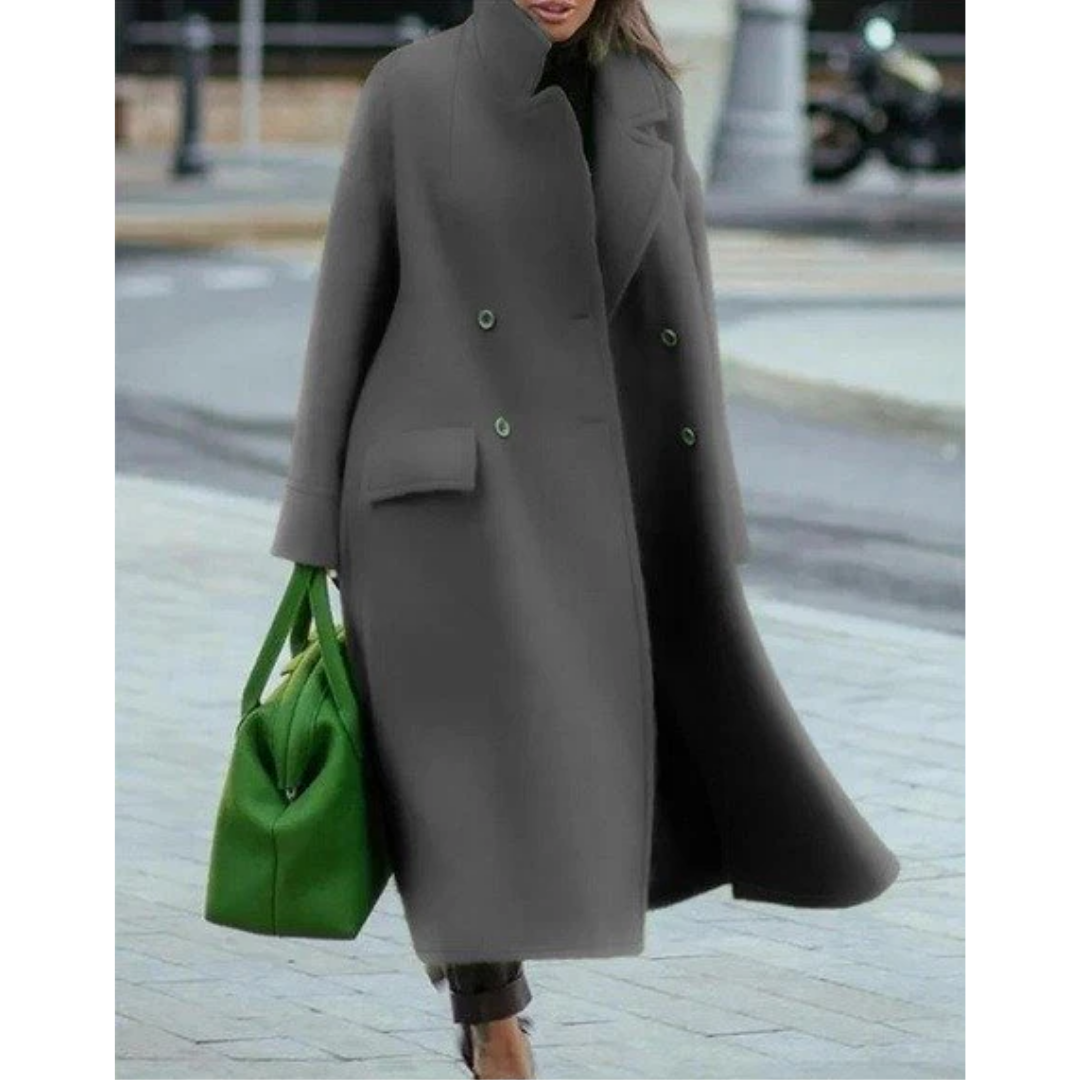 ModeGeist | Langer Warmer Wickelmantel für Damen