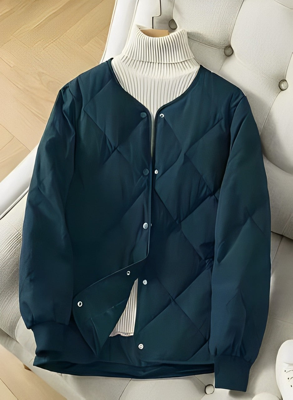 ModeGeist | Jacke - Gepolstertes Steppdesign - Lässige Passform - Knopfverschluss