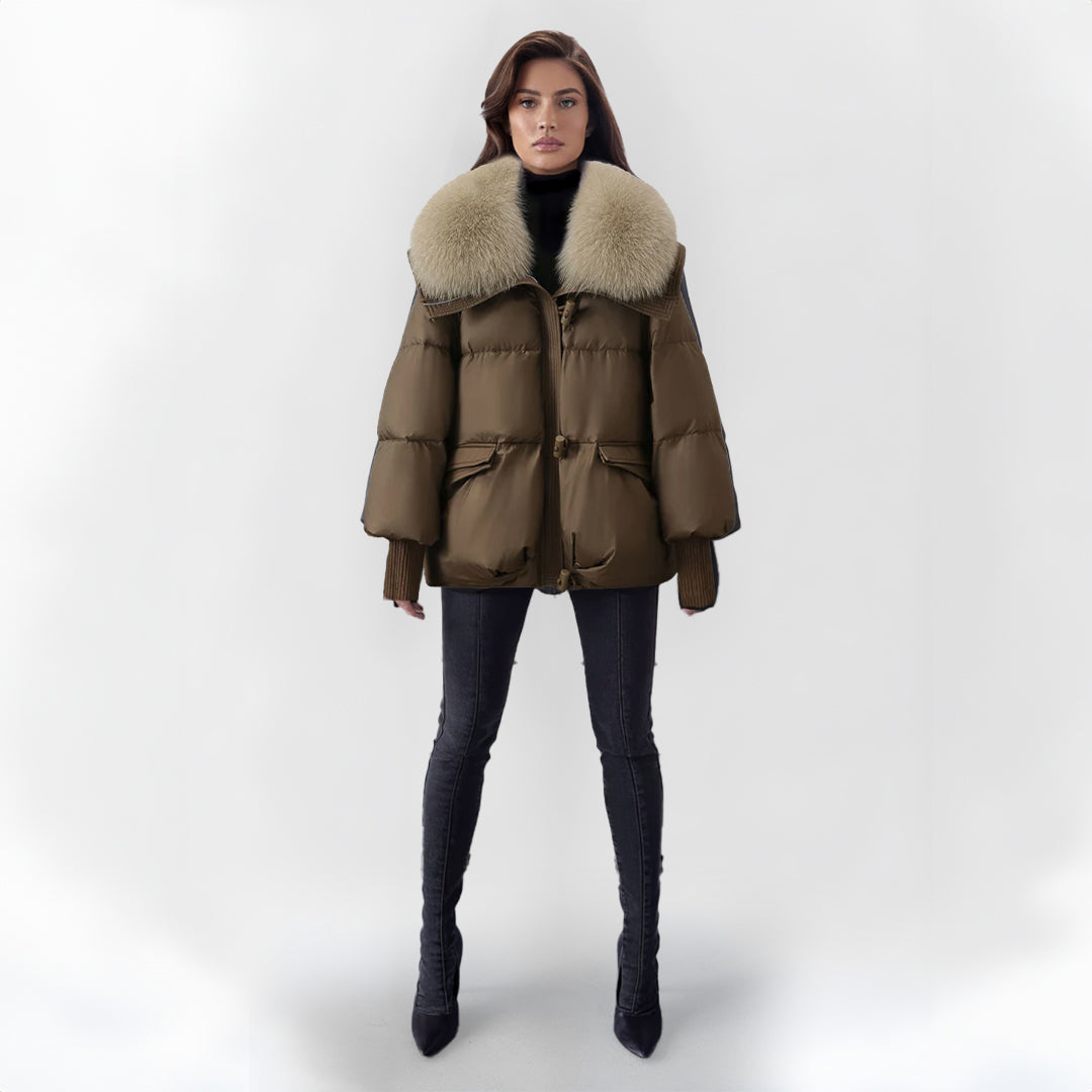 ModeGeist | Pufferjacke mit Kunstpelzkragen