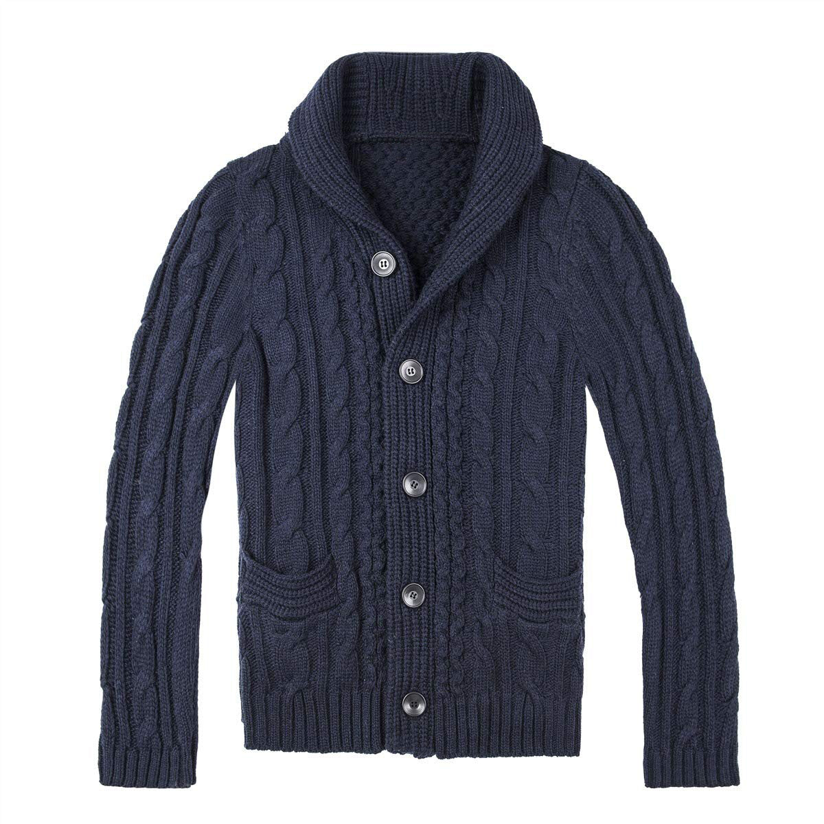 Herren Strickjacke mit elegantem Zopfmuster und praktischen Taschen ModeGeist