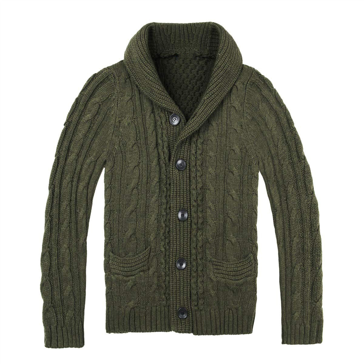 Herren Strickjacke mit elegantem Zopfmuster und praktischen Taschen ModeGeist